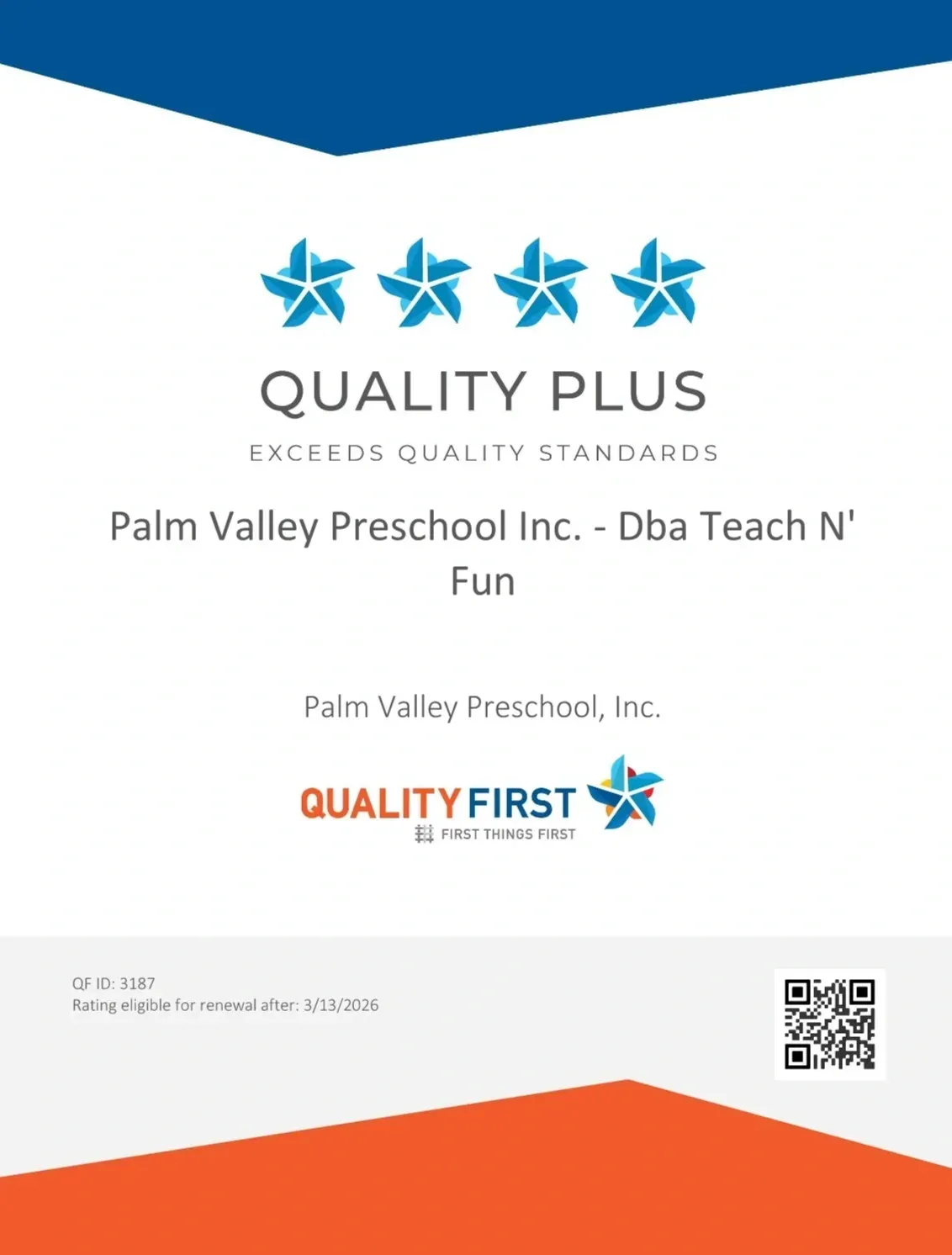 Palm Valley Preschool Inc. - Dba Teach N' Fun