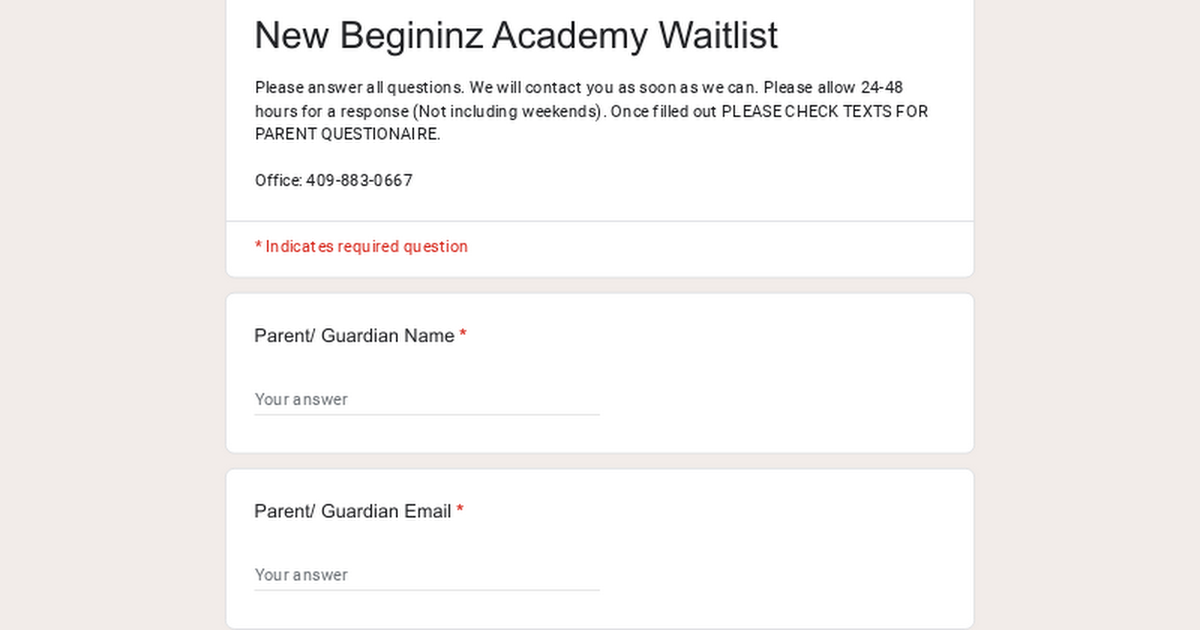 Donnas New Begininz Academy